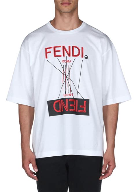 fendi t shirt mens sale|fendi fiend t shirt.